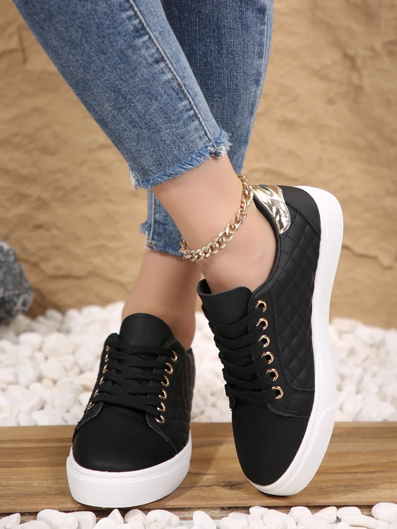 Women's Casual Lace-up Tennis Shoes for Women