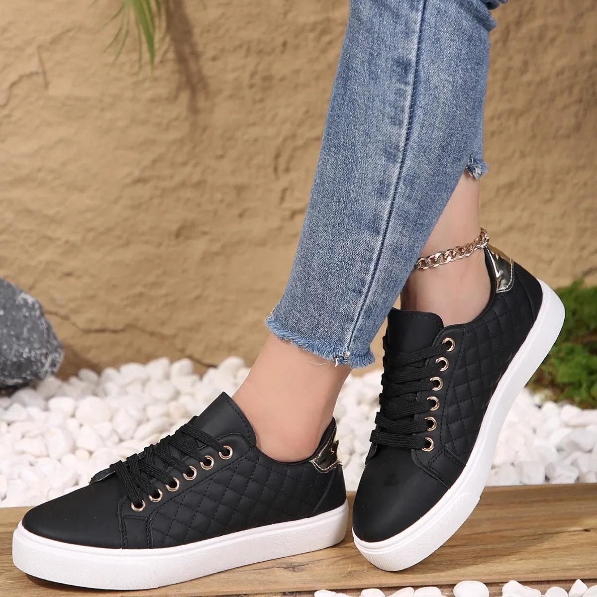 Women's Casual Lace-up Tennis Shoes for Women