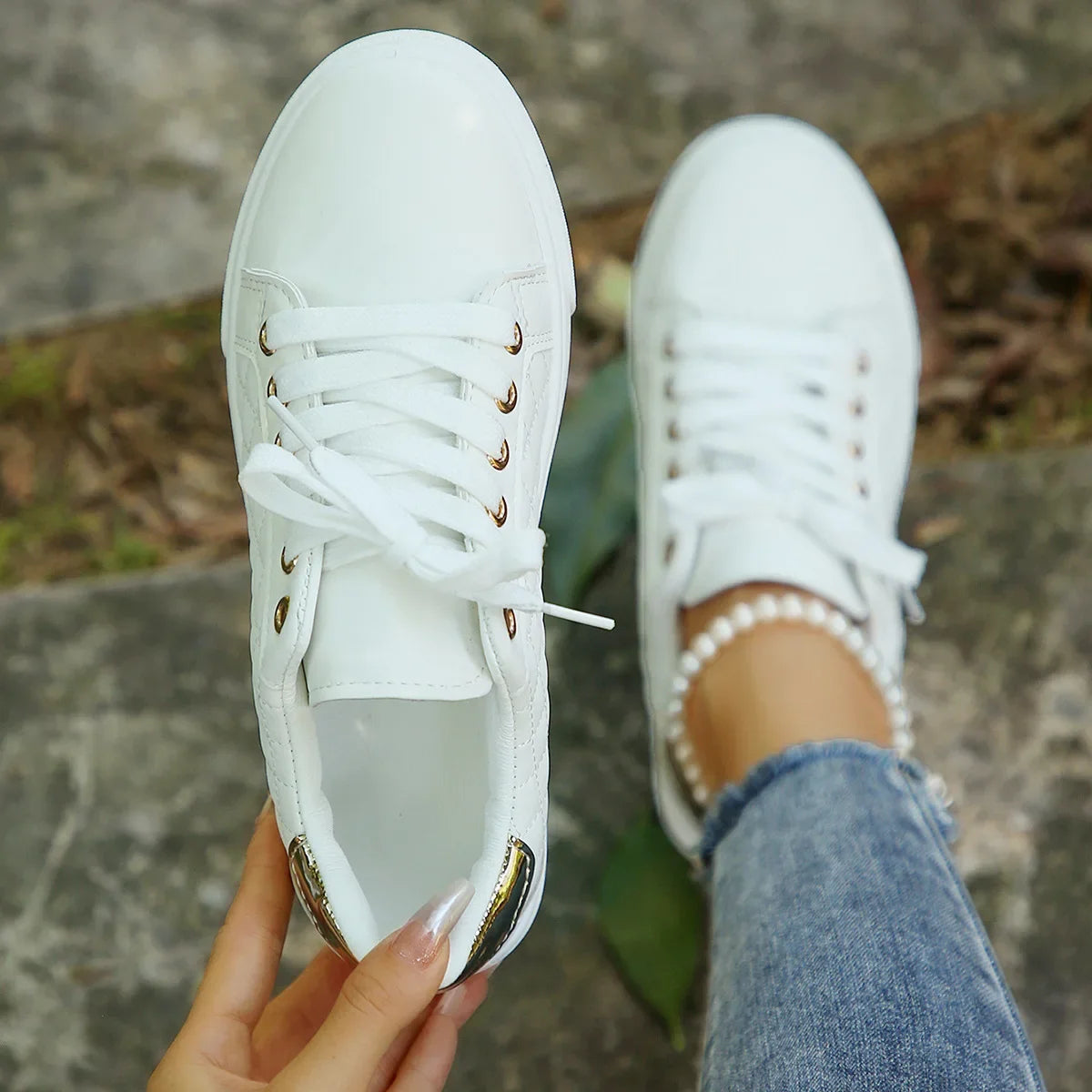 Women's Casual Lace-up Tennis Shoes for Women