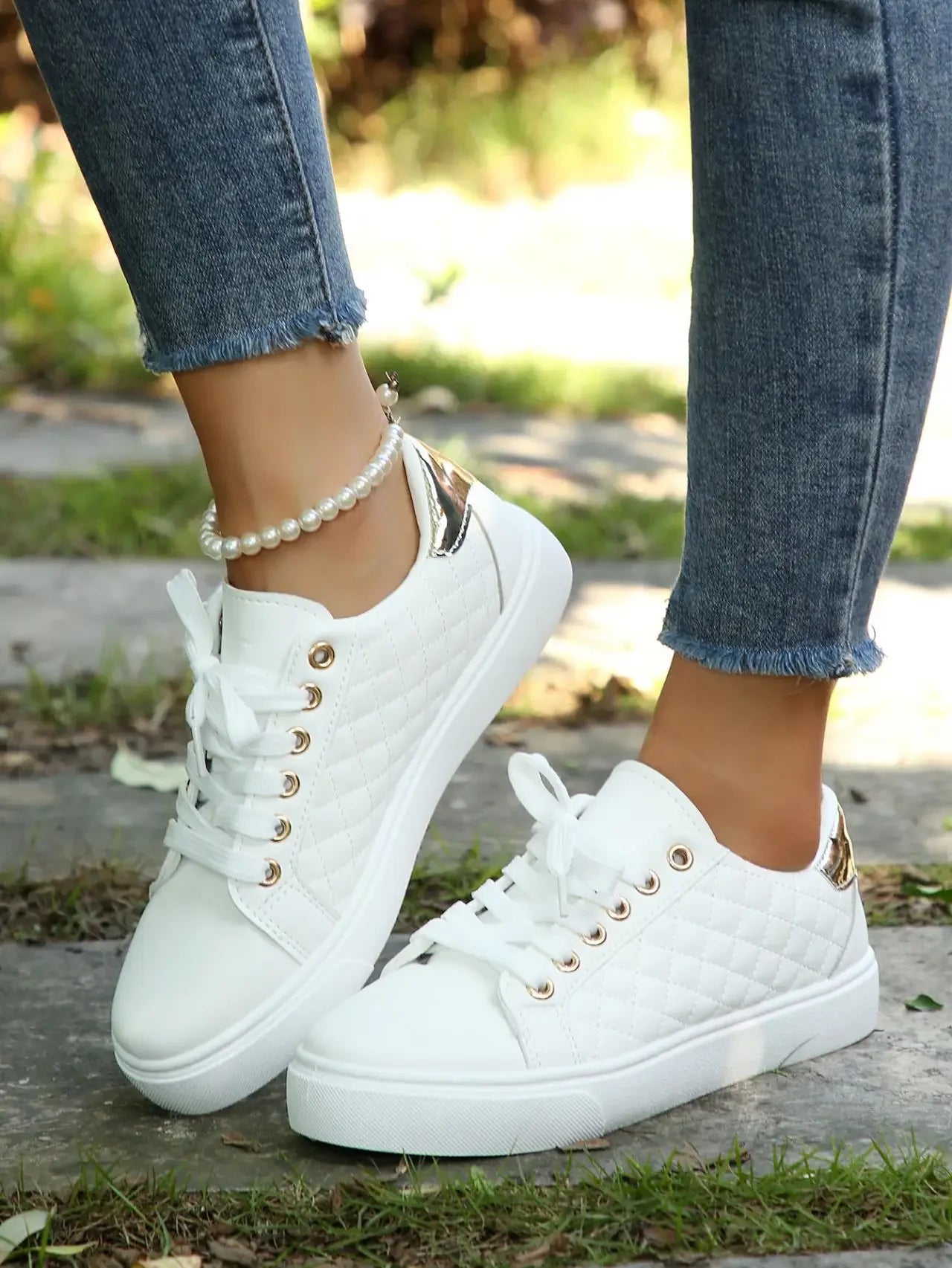 Women's Casual Lace-up Tennis Shoes for Women